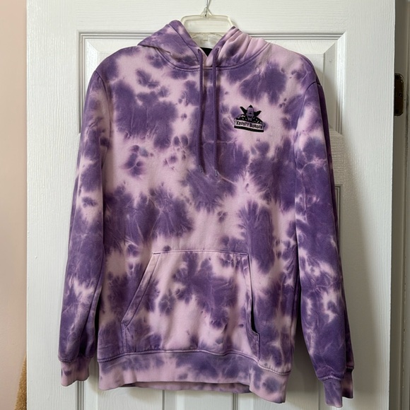 H & M Simpson’s collaboration Krusty Burger Hoodie in Purple Tie Dye Mens Small. - Picture 1 of 6